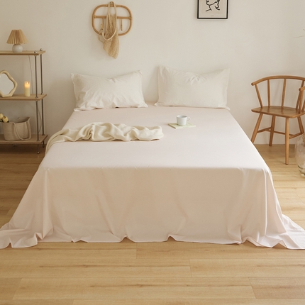 新款40支全棉水洗棉纯色单品系列-单床单 浅粉玉