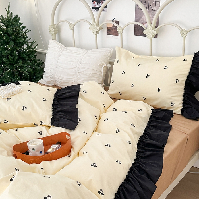 91家纺网 家纺一手货源 找家纺 （总）昔可 新款法式大花边全棉四件套