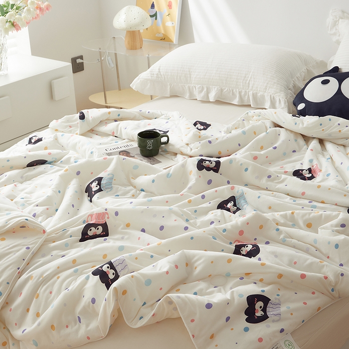 91家纺网 家纺一手货源 找家纺 怡家居 2024新款A类云柔针织棉夏被 精灵乐园