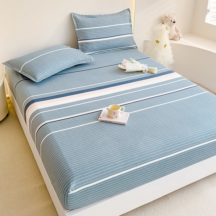 91家纺网 家纺一手货源 找家纺 靓生活 2024新款加厚磨毛生态棉单品床笠 浪漫-灰