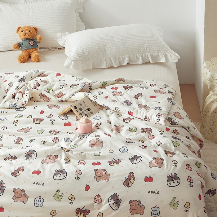 91家纺网 家纺一手货源 找家纺 怡家居 2024新款A类云柔针织棉夏被 趣味时光