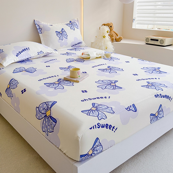 91家纺网 家纺一手货源 找家纺 靓生活 2024新款加厚磨毛生态棉单品床笠 幸运结