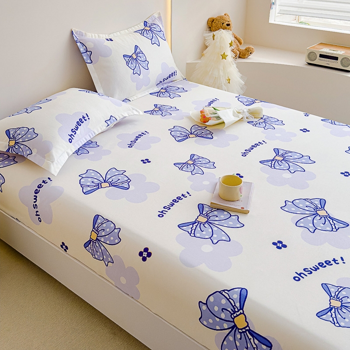 91家纺网 家纺一手货源 找家纺 靓生活 2024新款加厚磨毛生态棉单品床笠 幸运结