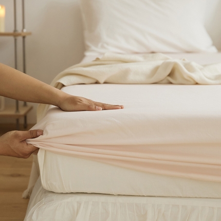 91家纺网 家纺一手货源 找家纺 （总）新款40支全棉水洗棉纯色单品系列-单床笠