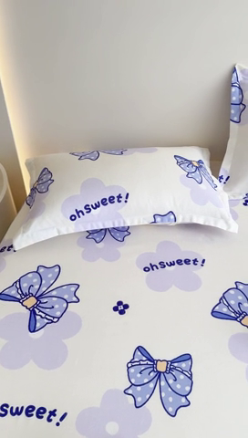 91家纺网 家纺一手货源 找家纺 靓生活 2024新款加厚磨毛生态棉单品床笠 幸运结