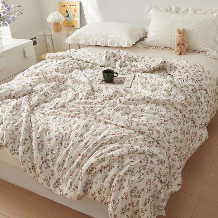 91家纺网 家纺一手货源 找家纺 怡家居 2024新款A类云柔针织棉夏被 静香