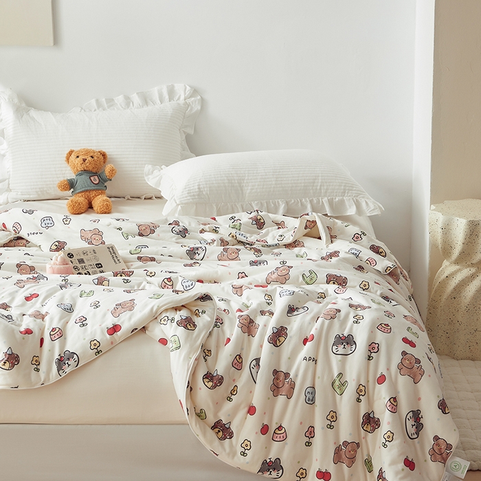 91家纺网 家纺一手货源 找家纺 怡家居 2024新款A类云柔针织棉夏被 趣味时光