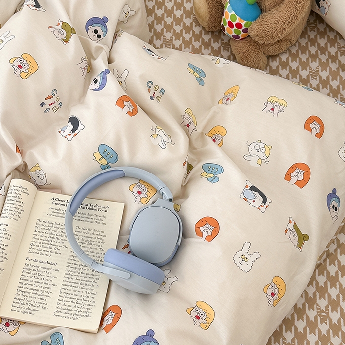 91家纺网 家纺一手货源 找家纺 昔可 新款创意枕套时尚柔舒全棉四件套 小小表情包