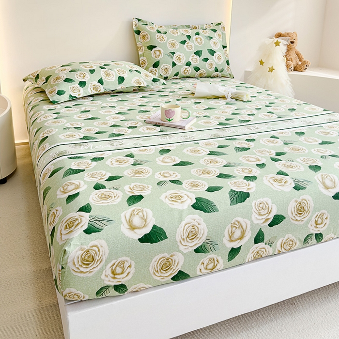 91家纺网 家纺一手货源 找家纺 靓生活 2024新款加厚磨毛生态棉单品床笠 花的旅行