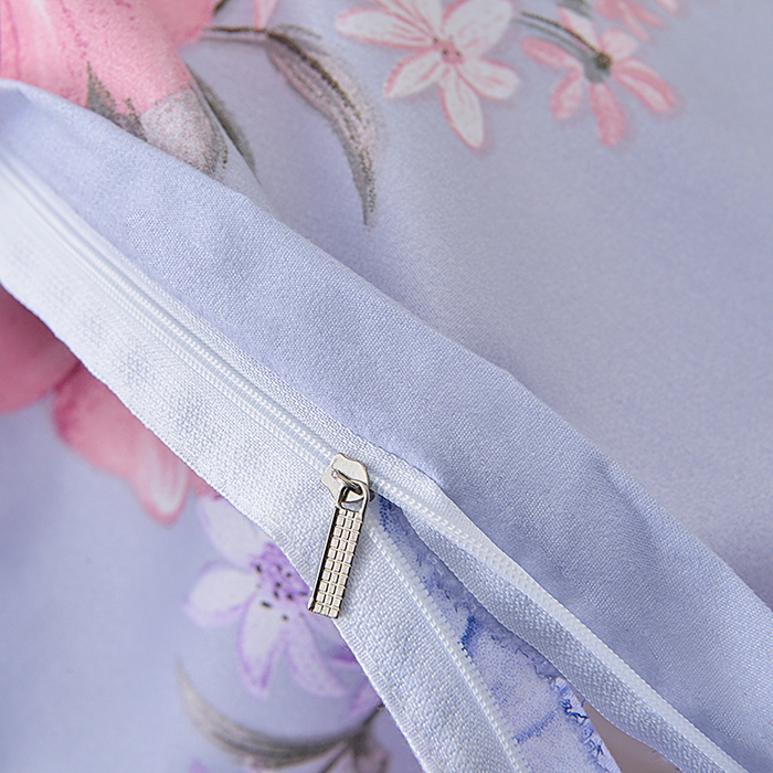 91家纺网 家纺一手货源 找家纺 小雨家纺 2026新款芦荟棉单被套 如花似锦-浅灰