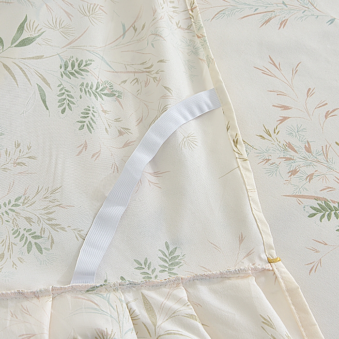 91家纺网 家纺一手货源 找家纺 小雨家纺 2026新款芦荟棉床裙三件套 香草