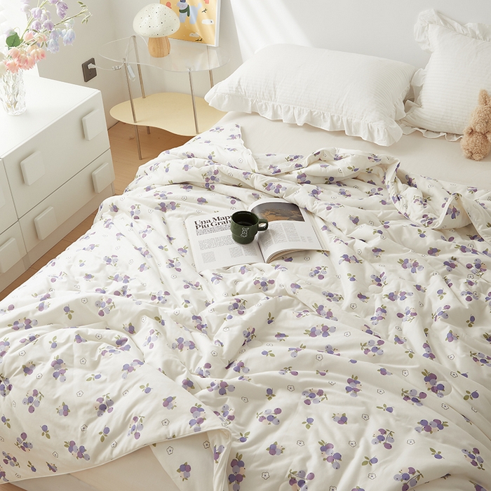 91家纺网 家纺一手货源 找家纺 怡家居 2024新款A类云柔针织棉夏被 汐颜