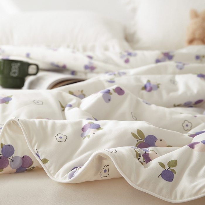 91家纺网 家纺一手货源 找家纺 怡家居 2024新款A类云柔针织棉夏被 汐颜