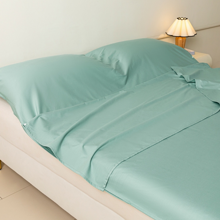 91家纺网 家纺一手货源 找家纺 澳梵家居 60s全棉纯色旅行睡袋 烟波绿