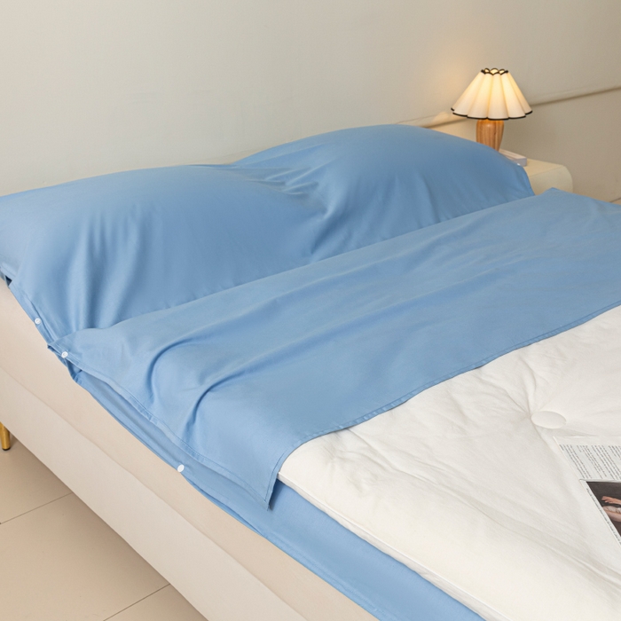 91家纺网 家纺一手货源 找家纺 澳梵家居 60s全棉纯色旅行睡袋 绅士蓝