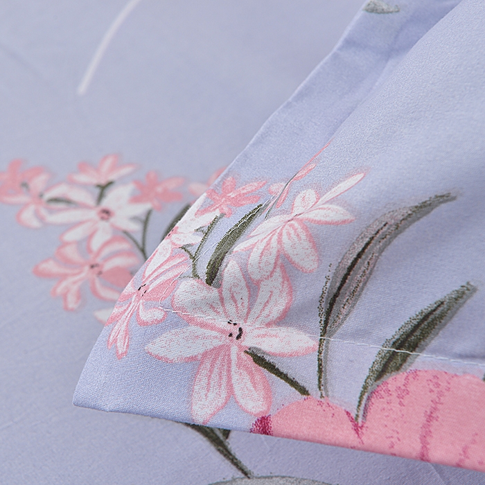 91家纺网 家纺一手货源 找家纺 小雨家纺 2026新款芦荟棉床裙四件套 如花似锦-浅灰