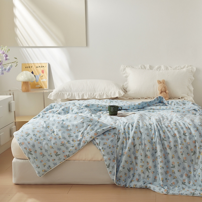 91家纺网 家纺一手货源 找家纺 怡家居 2024新款A类云柔针织棉夏被 沐夏