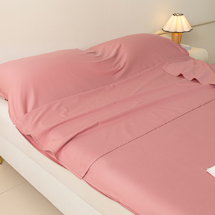 91家纺网 家纺一手货源 找家纺 澳梵家居 60s全棉纯色旅行睡袋 蜜豆粉