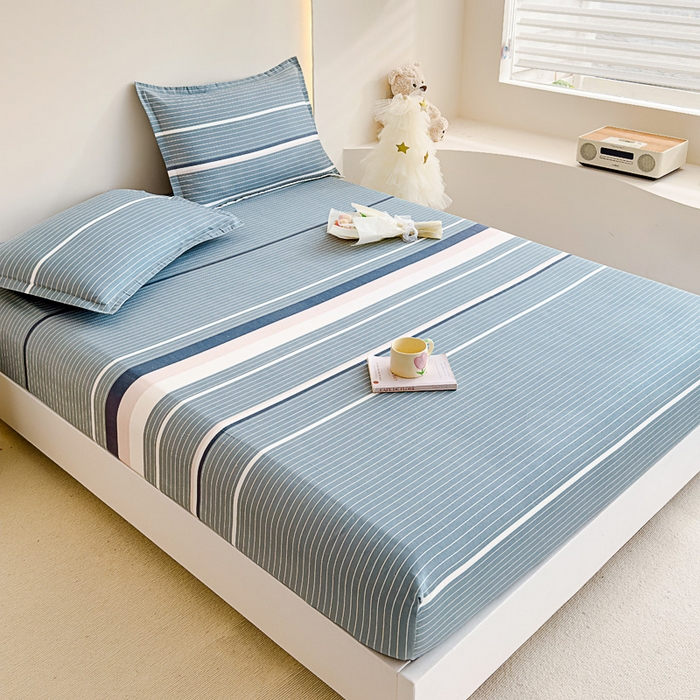 91家纺网 家纺一手货源 找家纺 靓生活 2024新款加厚磨毛生态棉单品床笠 浪漫-灰