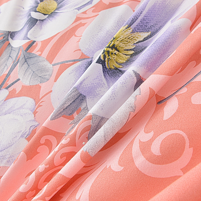 91家纺网 家纺一手货源 找家纺 小雨家纺 2026新款芦荟棉床裙三件套 花枝招展-桔