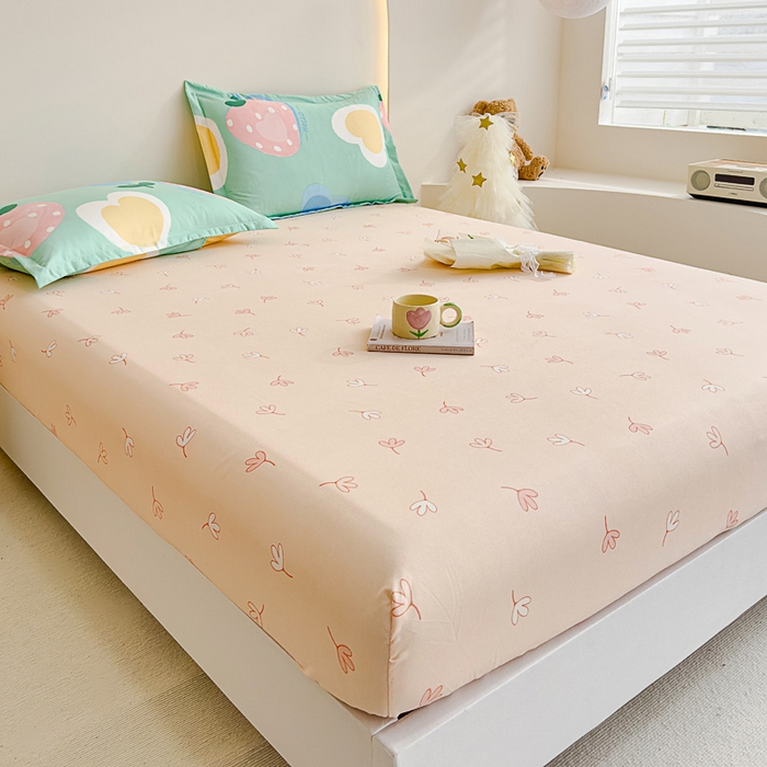 91家纺网 家纺一手货源 找家纺 靓生活 2024新款加厚磨毛生态棉单品床笠 莓莓乐园