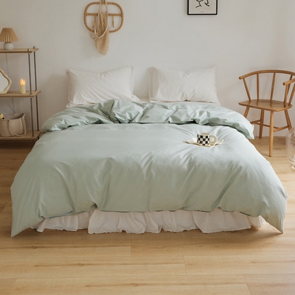 91家纺网 家纺一手货源 找家纺 新款40支全棉水洗棉纯色单品系列-单被套 苍青色