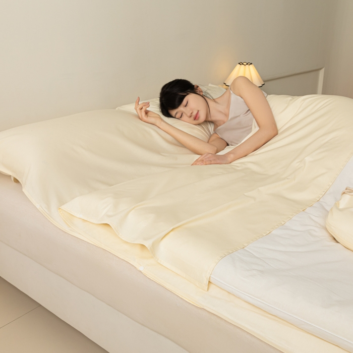 91家纺网 家纺一手货源 找家纺 澳梵家居 60s全棉纯色旅行睡袋 奶油白