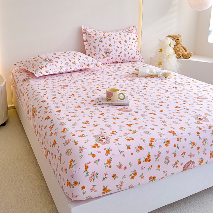 91家纺网 家纺一手货源 找家纺 靓生活 2024新款加厚磨毛生态棉单品床笠 森林欢唱