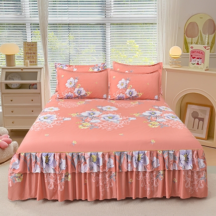 91家纺网 家纺一手货源 找家纺 （总）小雨家纺 2026新款芦荟棉床裙三件套