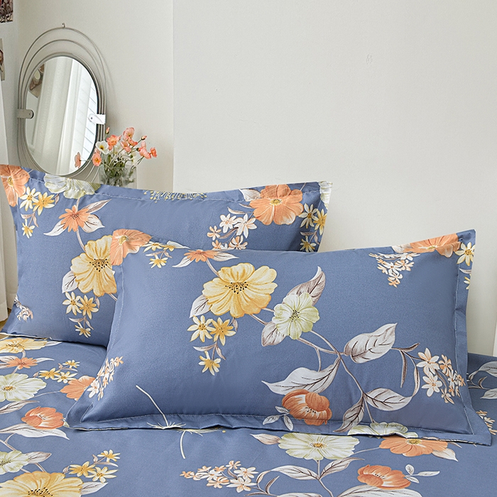 91家纺网 家纺一手货源 找家纺 小雨家纺 2026新款芦荟棉床裙四件套 如花似锦-深灰