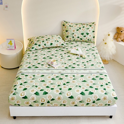 91家纺网 家纺一手货源 找家纺 靓生活 2024新款加厚磨毛生态棉单品床笠 花的旅行