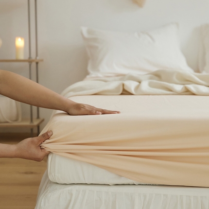 91家纺网 家纺一手货源 找家纺 （总）新款40支全棉水洗棉纯色单品系列-单床笠