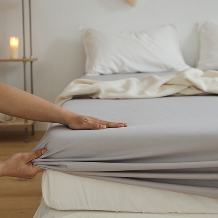 91家纺网 家纺一手货源 找家纺 （总）新款40支全棉水洗棉纯色单品系列-单床笠