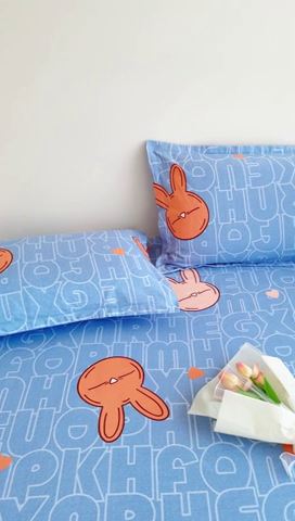 91家纺网 家纺一手货源 找家纺 靓生活 2024新款加厚磨毛生态棉单品床笠 菲菲兔