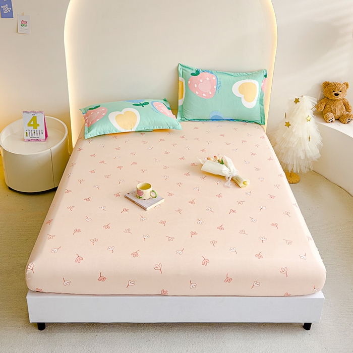 91家纺网 家纺一手货源 找家纺 靓生活 2024新款加厚磨毛生态棉单品床笠 莓莓乐园