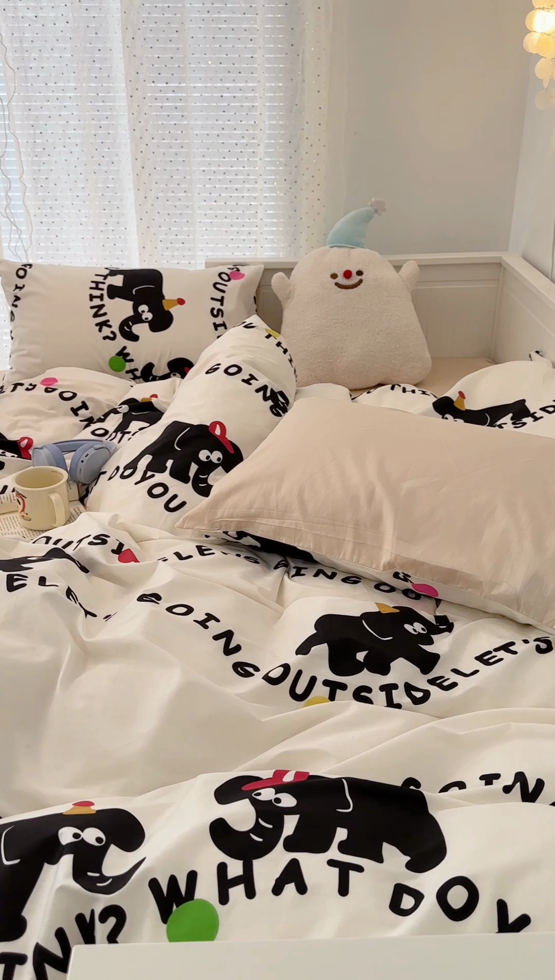 91家纺网 家纺一手货源 找家纺 （总）昔可 新款多巴胺卡通简约风可爱亲肤四件套