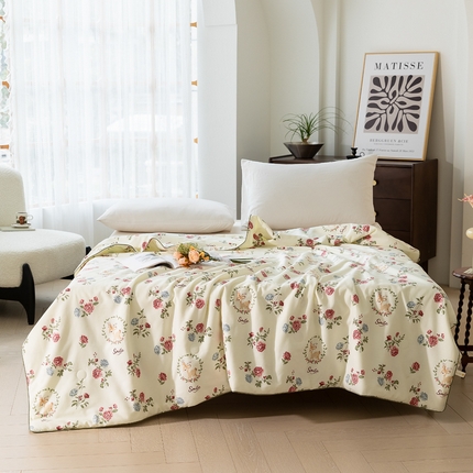 91家纺网 家纺一手货源 找家纺 匠心 2024新款全棉印花大豆夏被 遇见