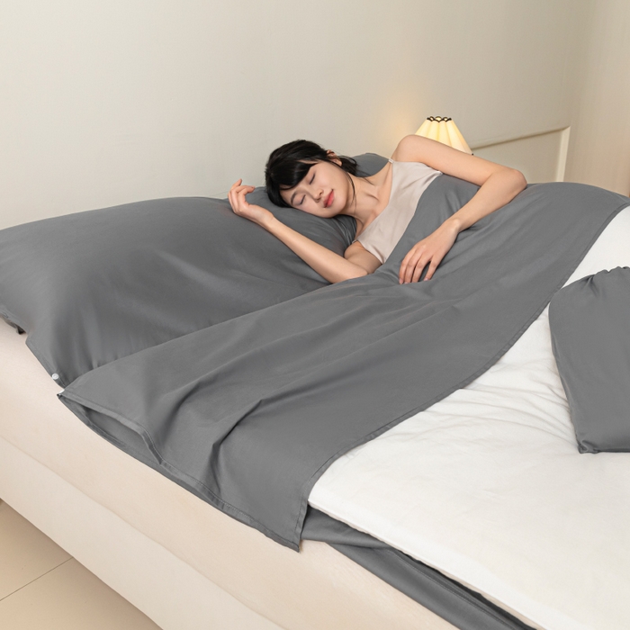 91家纺网 家纺一手货源 找家纺 澳梵家居 60s全棉纯色旅行睡袋 月岩灰