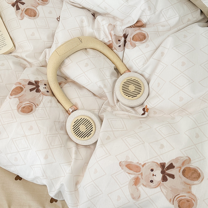 91家纺网 家纺一手货源 找家纺 昔可 新款多巴胺卡通简约风可爱亲肤四件套 萌萌棕兔