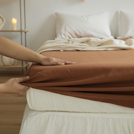 91家纺网 家纺一手货源 找家纺 （总）新款40支全棉水洗棉纯色单品系列-单床笠