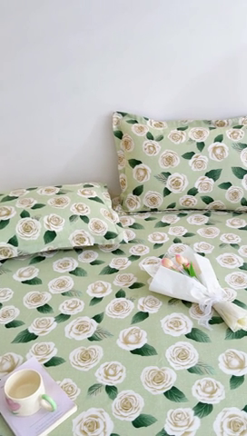 91家纺网 家纺一手货源 找家纺 靓生活 2024新款加厚磨毛生态棉单品床笠 花的旅行