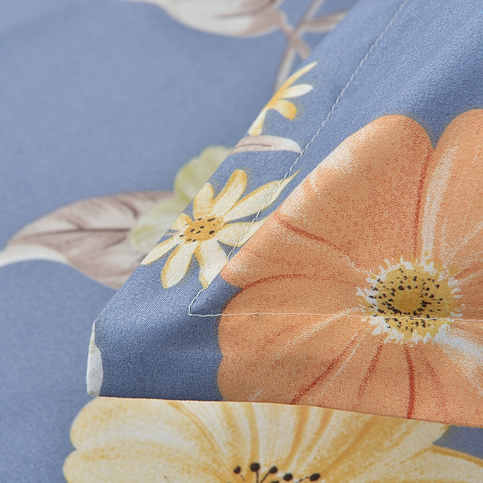 91家纺网 家纺一手货源 找家纺 小雨家纺 2026新款芦荟棉床裙三件套 如花似锦-深灰