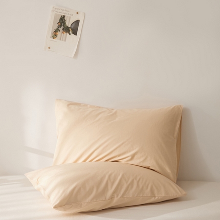 91家纺网 家纺一手货源 找家纺 新款40支全棉水洗棉纯色单品系列-单枕套 香槟色