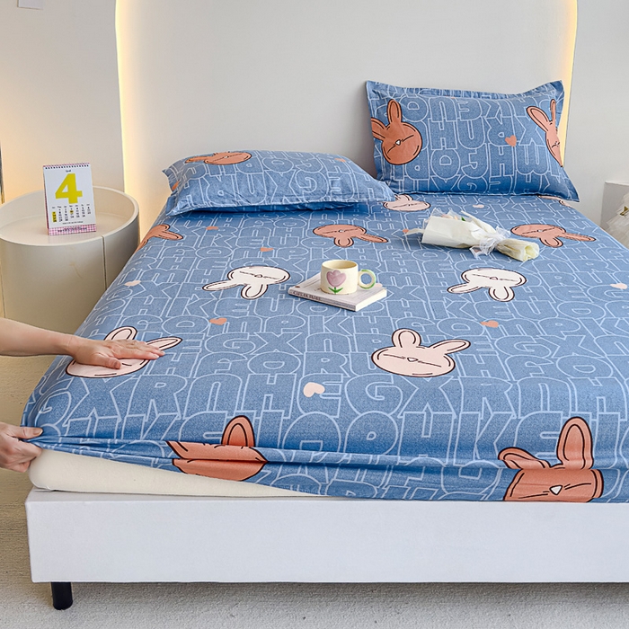 91家纺网 家纺一手货源 找家纺 靓生活 2024新款加厚磨毛生态棉单品床笠 菲菲兔