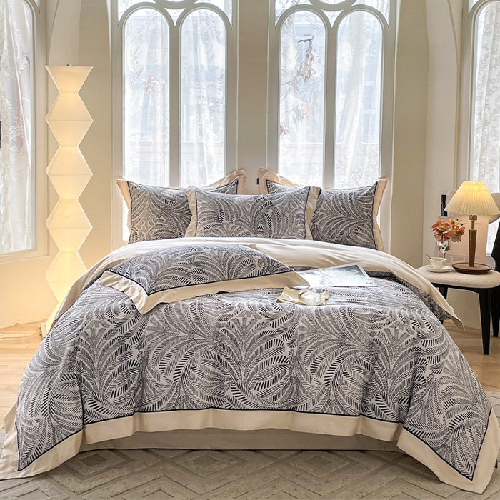 91家纺网 家纺一手货源 找家纺  2024新款A类长绒棉数码印花四件套 克米尔