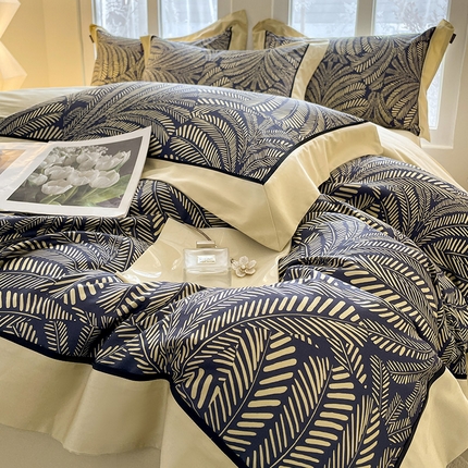 91家纺网 家纺一手货源 找家纺  2024新款A类长绒棉数码印花四件套 塔汐