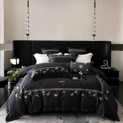 91家纺网 家纺一手货源 找家纺 （总）曼布缇 2025春夏新款100S天丝棉轻奢绣花四件套-温妮莎