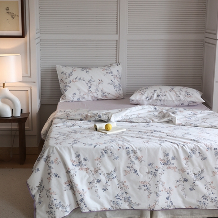 91家纺网 家纺一手货源 找家纺 棉眠 2024新款纯棉夏被 粉墨