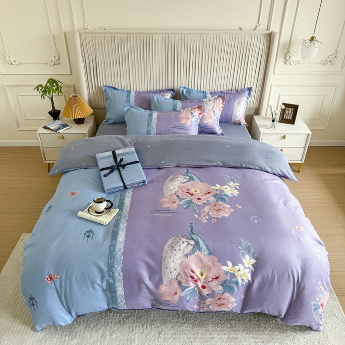 91家纺网 家纺一手货源 找家纺 优尚家纺 2025新款亲肤磨毛新国风大版系列四件套 华彩满堂