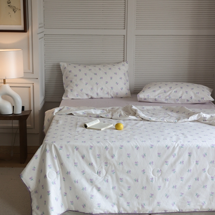 91家纺网 家纺一手货源 找家纺 棉眠 2024新款纯棉夏被 香草沙拉